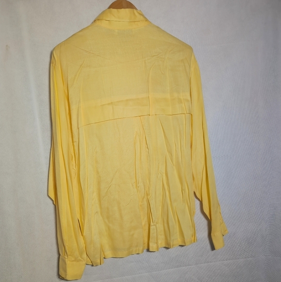 1970s Vintage Jack Winter Sz 16 Double Button Yellow Blouse - Picture 3 of 5
